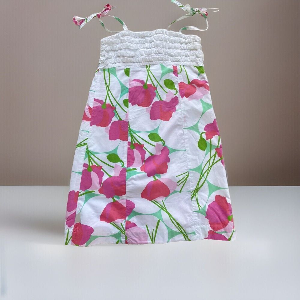 Lilly Pullitzer Dress Girls 10 Franco Had Me a Blast Floral PEONY Print Ruffles